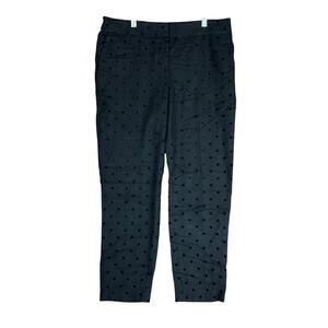 Talbots Womens Pants Black Petite Hampshire Ankle Cropped Polka Dot Stretch 8P